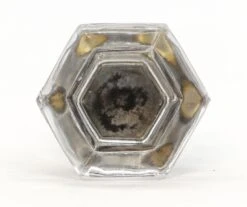 Antique 2 In. Hexagon Clear Glass Drawer Cabinet Knob