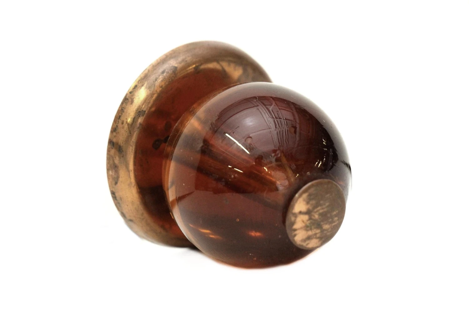 European Brown Glass & Brass 2 In. Drawer Cabinet Knob 3 European Brown Glass & Brass 2 In. Drawer Cabinet Knob