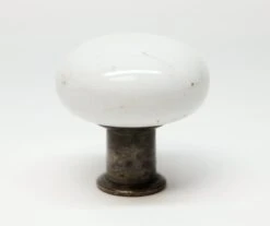 Vintage 1.875 In. Porcelain White Drawer Cabinet Knob 8 Vintage 1.875 In. Porcelain White Drawer Cabinet Knob -OGT Sale Store cabinet furniture knobs for sale k194439