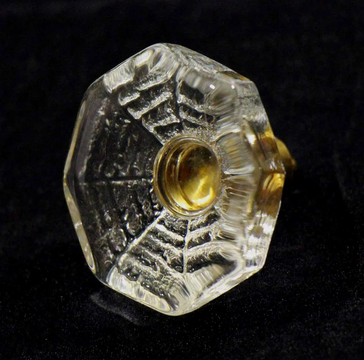 Web Design Glass 2 In. Drawer Cabinet Knob With Brass Plated Bullets 5 Web Design Glass 2 In. Drawer Cabinet Knob With Brass Plated Bullets - Image 3