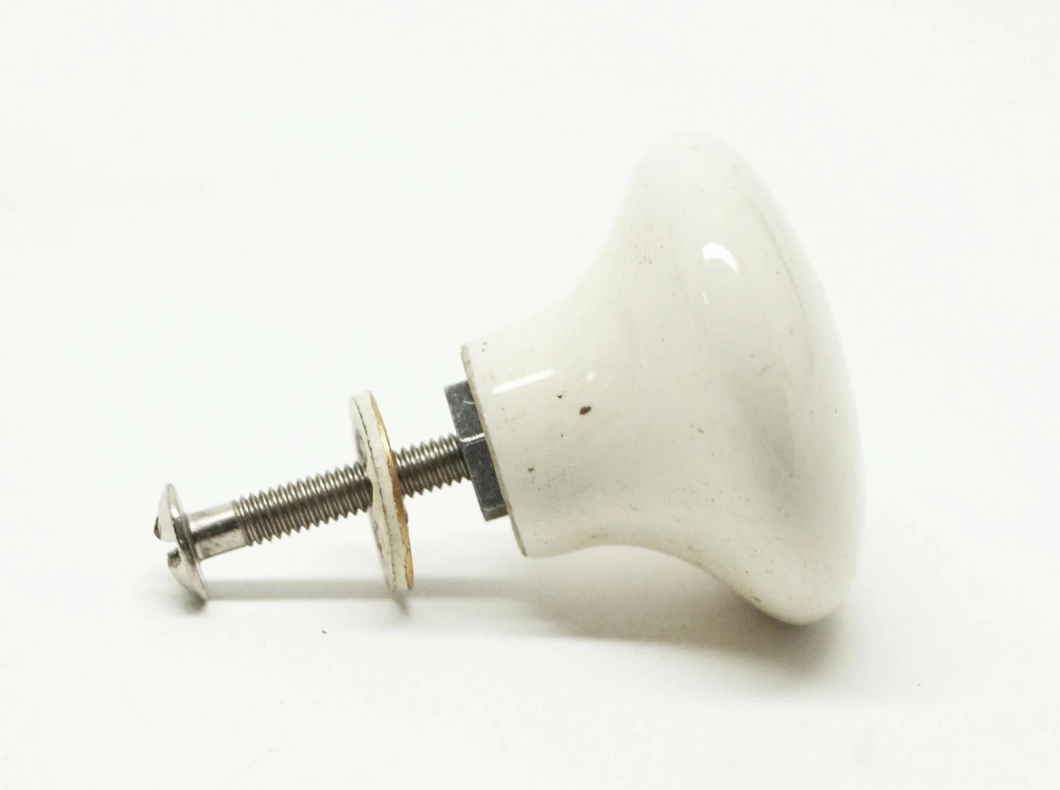 Vintage Tan Ceramic 1.625 In. Drawer Cabinet Knob 5 Vintage Tan Ceramic 1.625 In. Drawer Cabinet Knob - Image 3