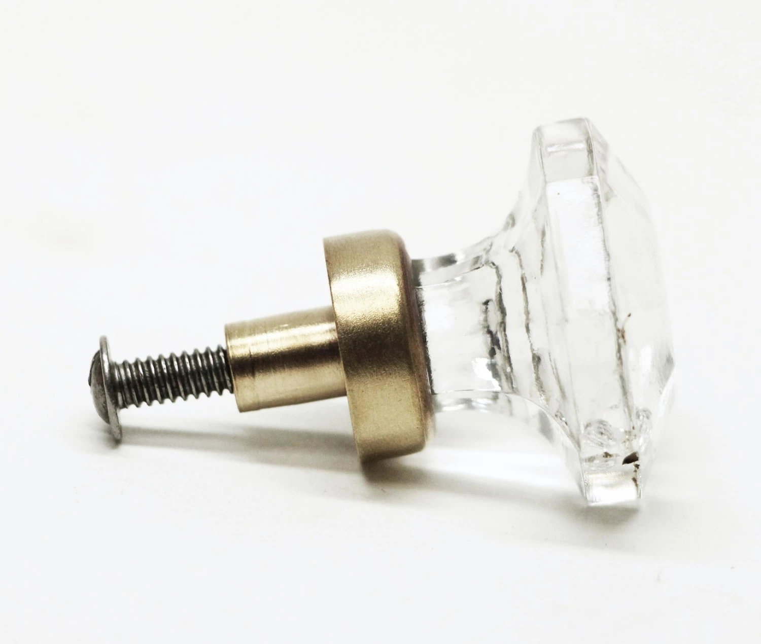 Vintage Faceted Glass 1.25 In. Drawer Cabinet Knob 5 Vintage Faceted Glass 1.25 In. Drawer Cabinet Knob - Image 3