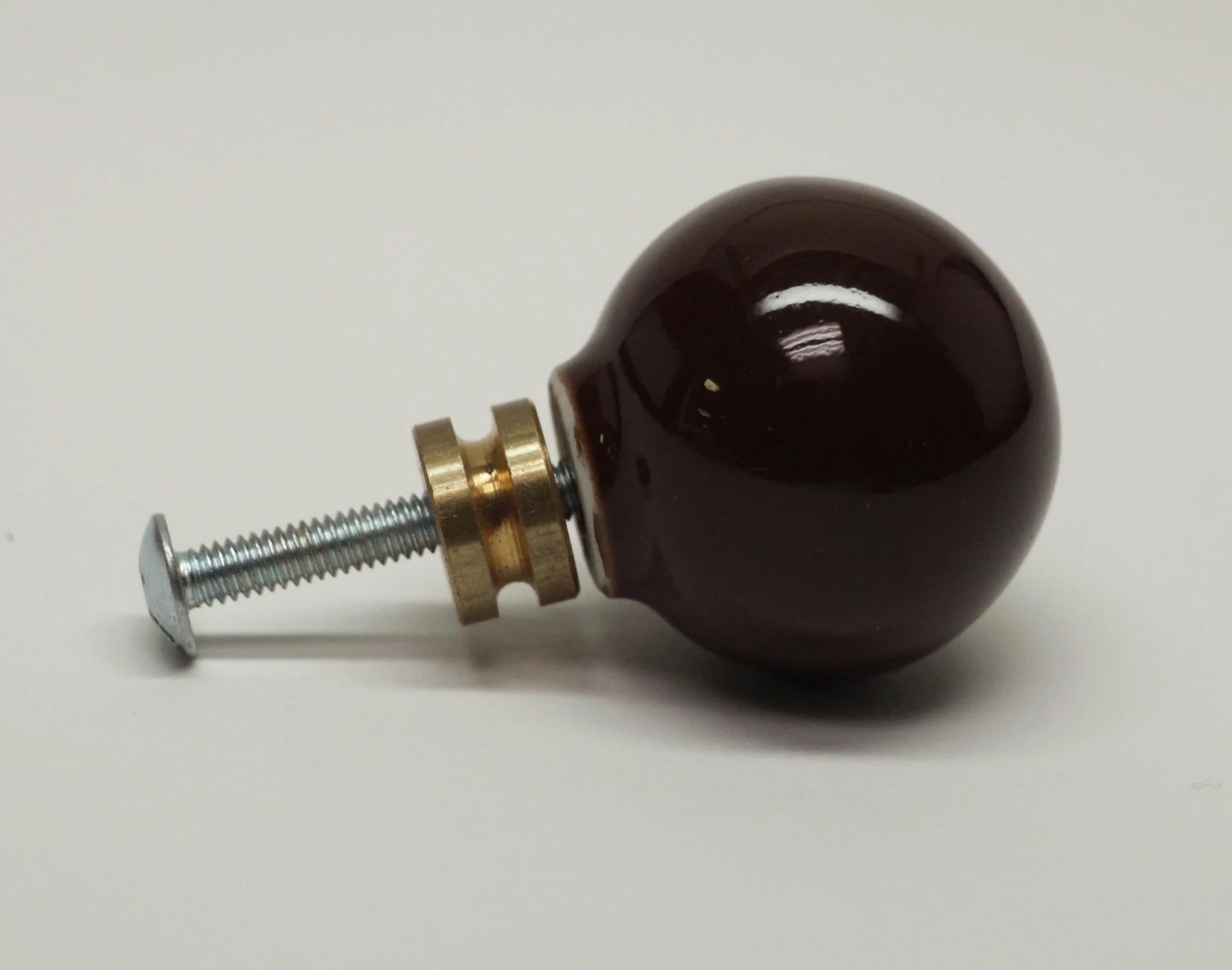 Ceramic Ball Shaped 1.125 In. Brown Drawer Cabinet Knob 5 Ceramic Ball Shaped 1.125 In. Brown Drawer Cabinet Knob - Image 3