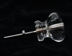 Vintage Clear Glass Hexagon 1.5 In. Cabinet Drawer Knob -OGT Sale Store cabinet furniture knobs for sale n260067
