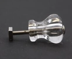 Vintage Hexagon Clear Glass 1 In. Cabinet Drawer Knob -OGT Sale Store cabinet furniture knobs for sale n260069