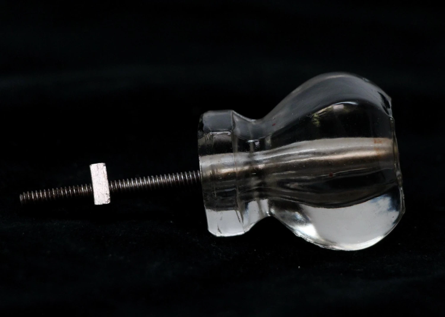 1.25 In. Vintage Clear Glass Hexagon Cabinet Knob 5 1.25 In. Vintage Clear Glass Hexagon Cabinet Knob - Image 3