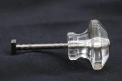 1.5 In. Vintage Octagon Clear Glass Drawer Cabinet Knob 8 1.5 In. Vintage Octagon Clear Glass Drawer Cabinet Knob -OGT Sale Store cabinet furniture knobs for sale n260134