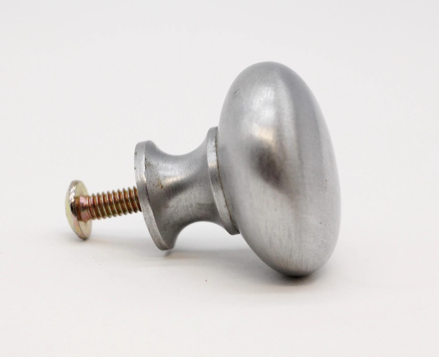 Modern 1.25 In. Round Brushed Steel Drawer Cabinet Knob 5 Modern 1.25 In. Round Brushed Steel Drawer Cabinet Knob - Image 3