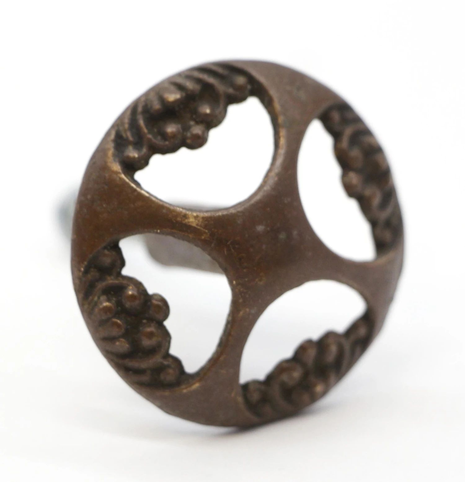 Pair Of Vintage 1.5 In. Cut Out Brass Drawer Cabinet Knobs 5 Pair Of Vintage 1.5 In. Cut Out Brass Drawer Cabinet Knobs - Image 3