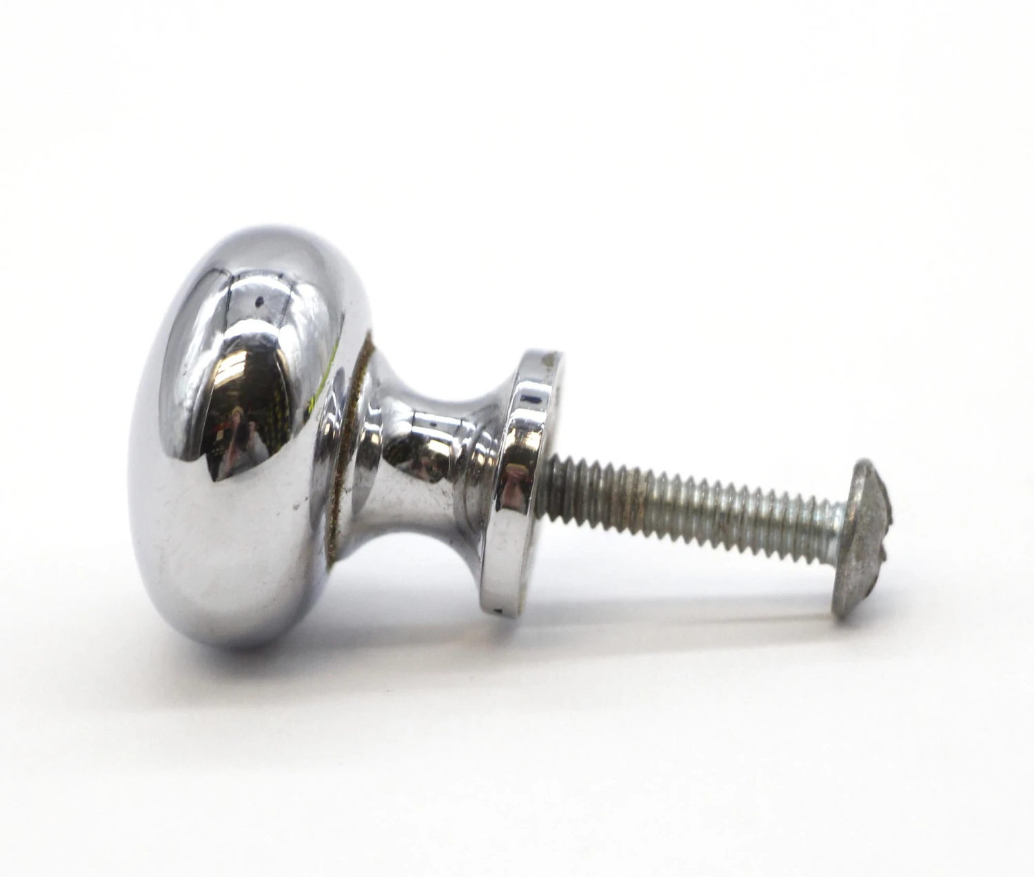 Vintage 1 In. Plain Round Chromed Brass Drawer Cabinet Knob 5 Vintage 1 In. Plain Round Chromed Brass Drawer Cabinet Knob - Image 3