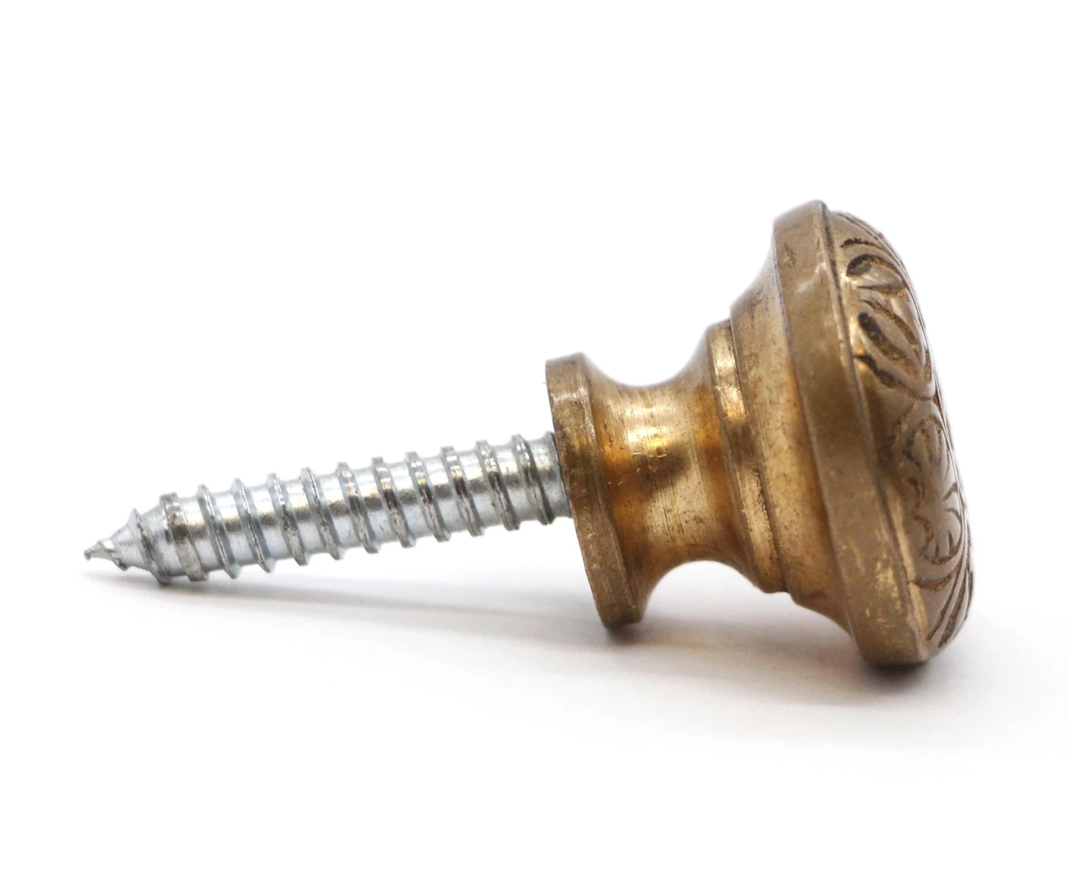 Antique 1 In. Aesthetic Round 6 Fold Brass Cabinet Knob 5 Antique 1 In. Aesthetic Round 6 Fold Brass Cabinet Knob - Image 3