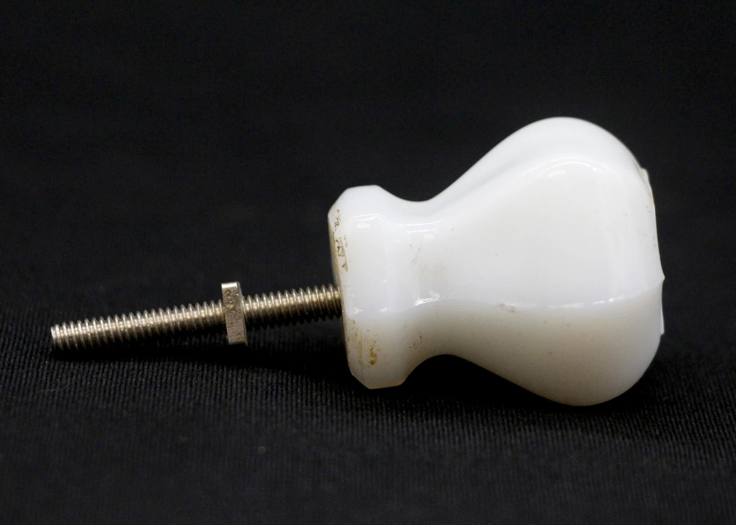 Vintage 1 In. White Ceramic Hexagon Cabinet Knob 5 Vintage 1 In. White Ceramic Hexagon Cabinet Knob - Image 3