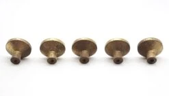 Set Of 5 Vintage 0.875 In. Gold Flecked White Brass Cabinet Knobs -OGT Sale Store cabinet furniture knobs for sale q285328