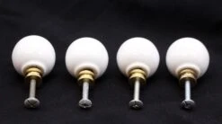 Set Of 4 White Ceramic Ball Drawer Cabinet Knobs 10 Set Of 4 White Ceramic Ball Drawer Cabinet Knobs -OGT Sale Store cabinet furniture knobs for sale q286356