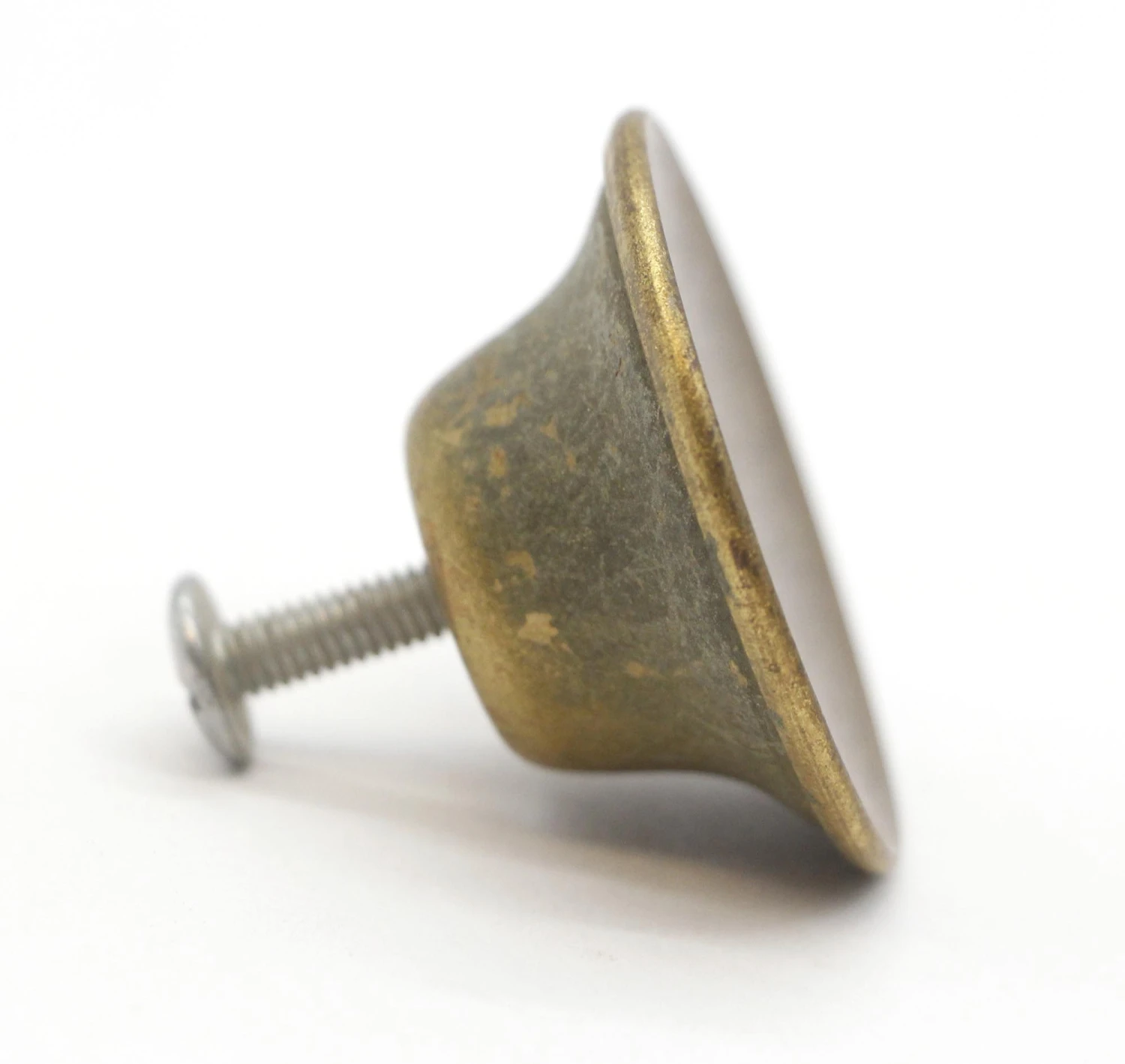 Mid Century 1.5 In. Concave Brass Plated Steel Cabinet Drawer Knob 5 Mid Century 1.5 In. Concave Brass Plated Steel Cabinet Drawer Knob - Image 3