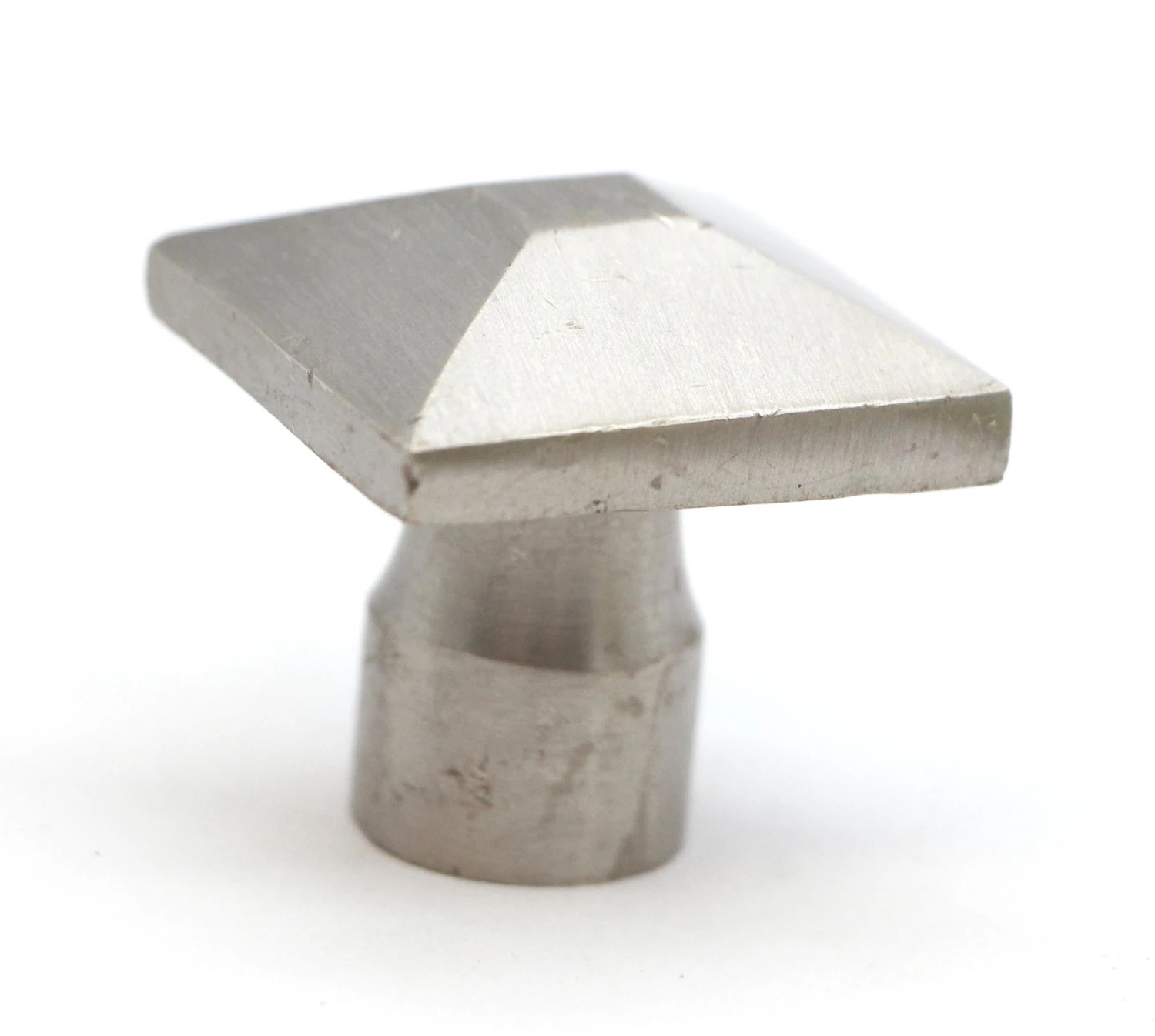 Vintage 1.25 In. Brushed Nickeled Brass Cabinet Knob 5 Vintage 1.25 In. Brushed Nickeled Brass Cabinet Knob - Image 3