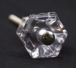 Pair Of Vintage 1.125 In. Glass Hexagon Drawer Cabinet Knobs 11 Pair Of Vintage 1.125 In. Glass Hexagon Drawer Cabinet Knobs -OGT Sale Store cabinet furniture knobs for sale q287196