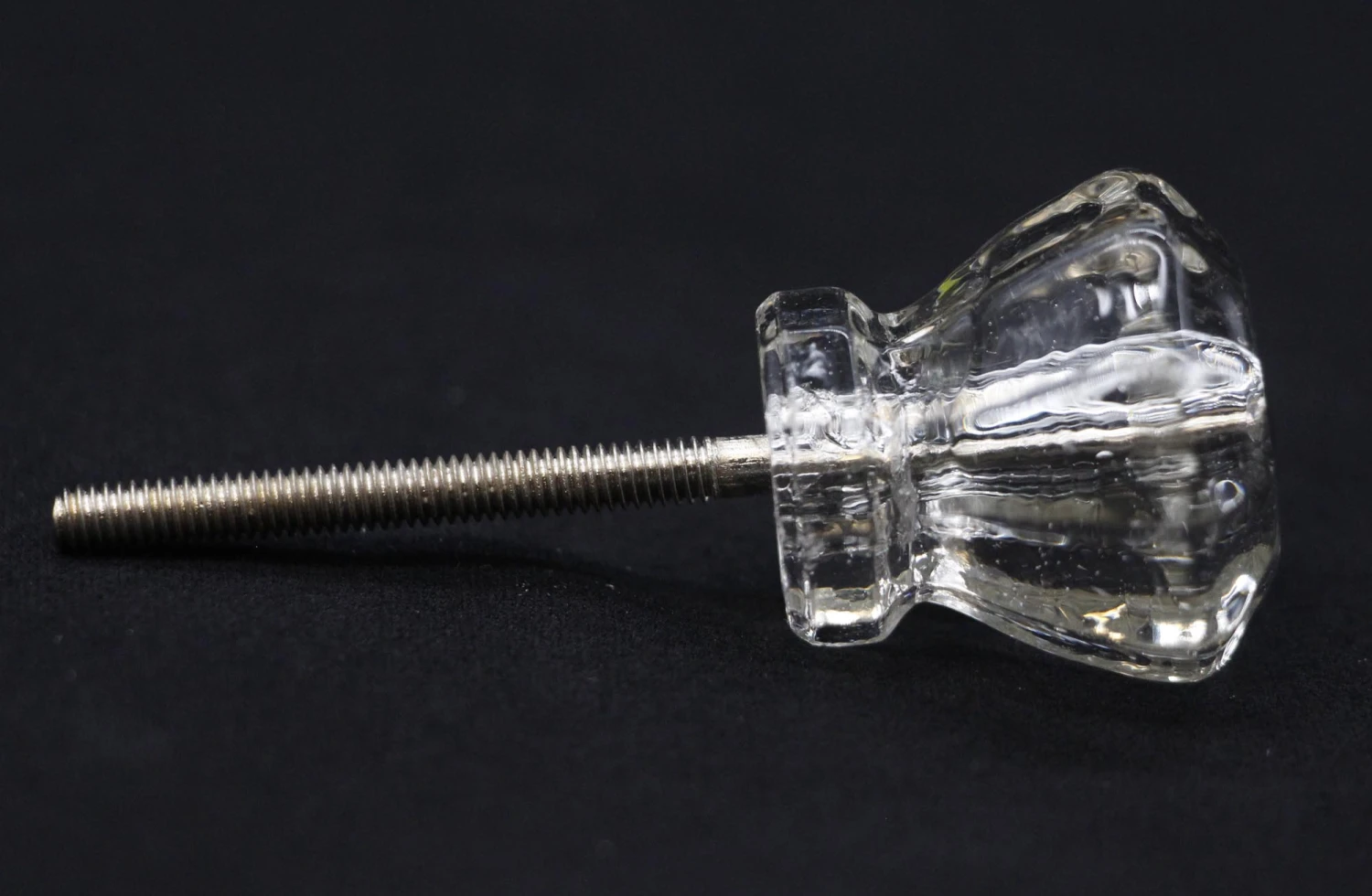 Vintage 1.125 In. Clear Fluted Glass Cabinet Drawer Knob 5 Vintage 1.125 In. Clear Fluted Glass Cabinet Drawer Knob - Image 3