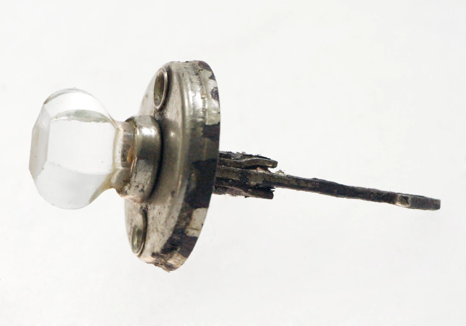 Antique Classic Hexagon Glass With Plate Cabinet Knob 4 Antique Classic Hexagon Glass With Plate Cabinet Knob - Image 2