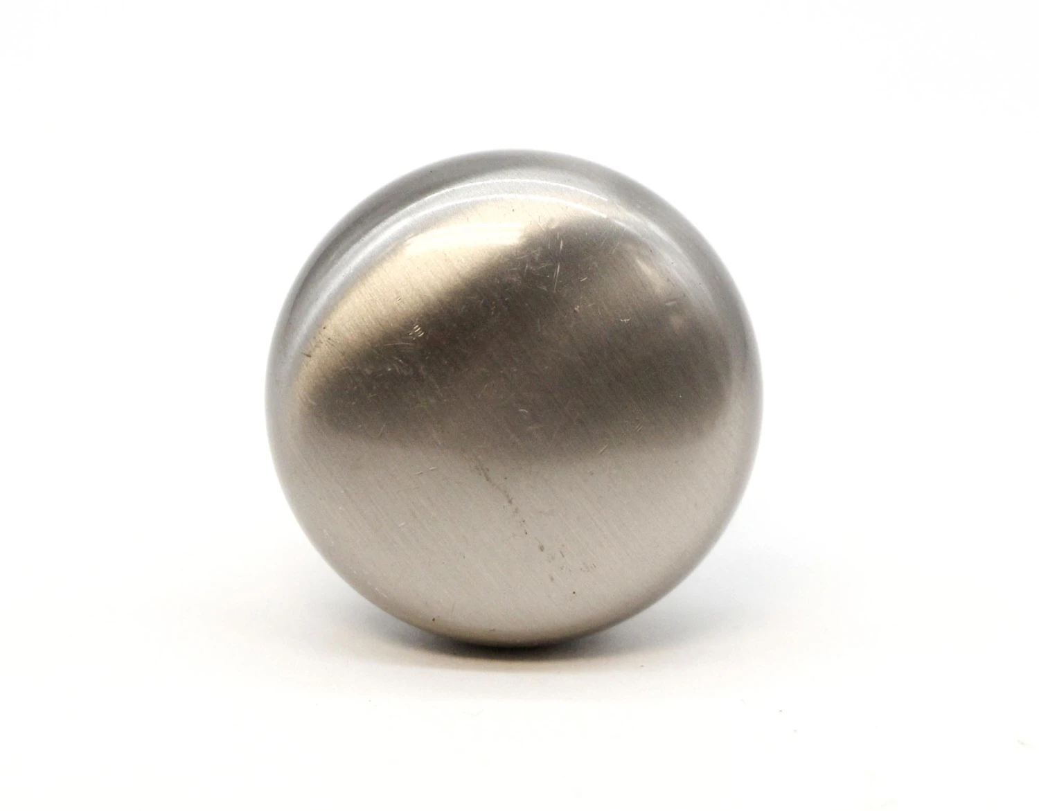 Modern 1.25 In. Brushed Steel Round Drawer Cabinet Knobs 3 Modern 1.25 In. Brushed Steel Round Drawer Cabinet Knobs