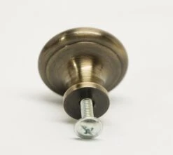 Vintage Concentric Round 1.25 In. Brass Drawer Cabinet Knob -OGT Sale Store cabinet furniture knobs n240973