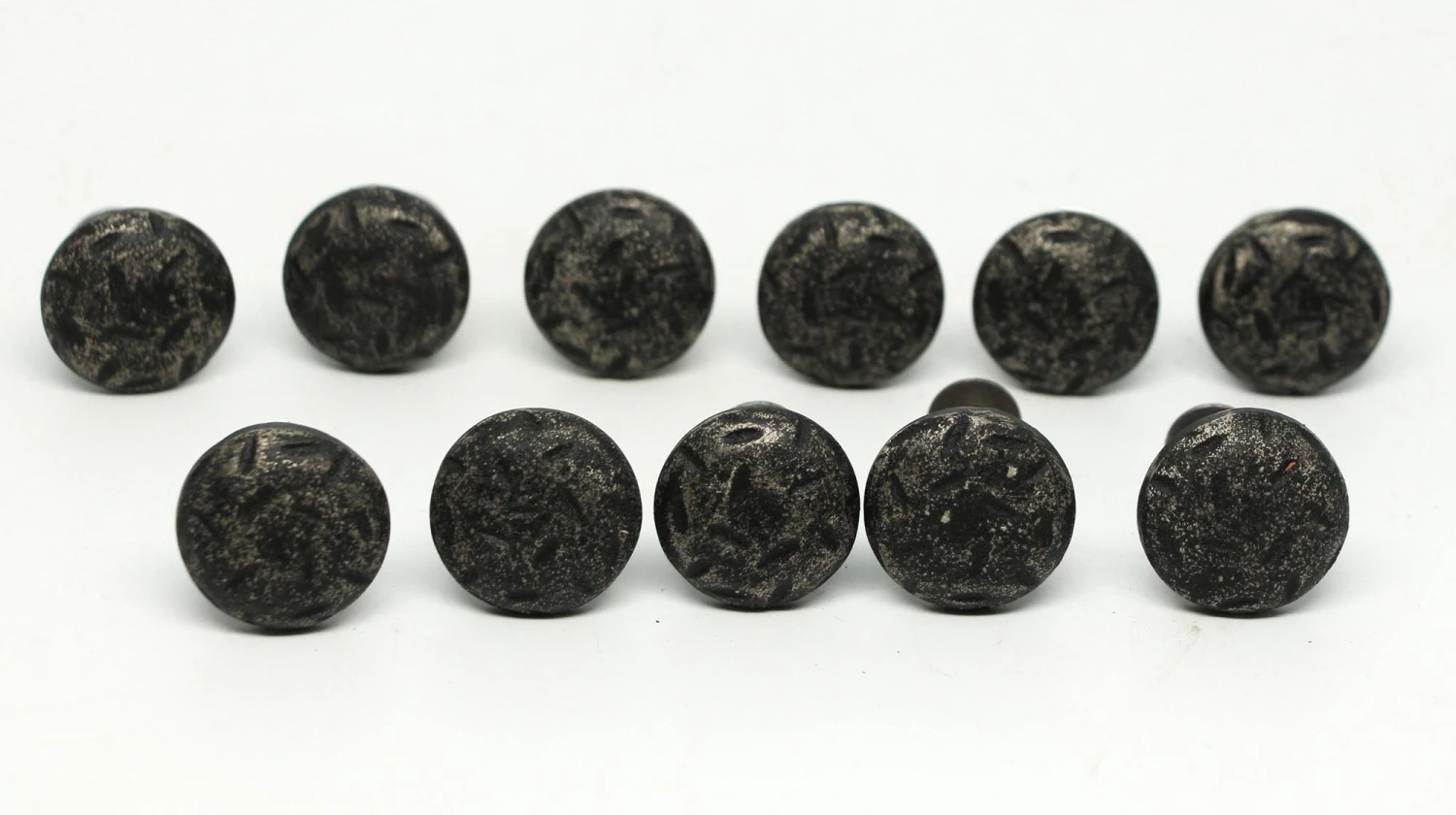 Arts & Crafts Round Black 1 In. Hammered Drawer Cabinet Knob 4 Arts & Crafts Round Black 1 In. Hammered Drawer Cabinet Knob - Image 2