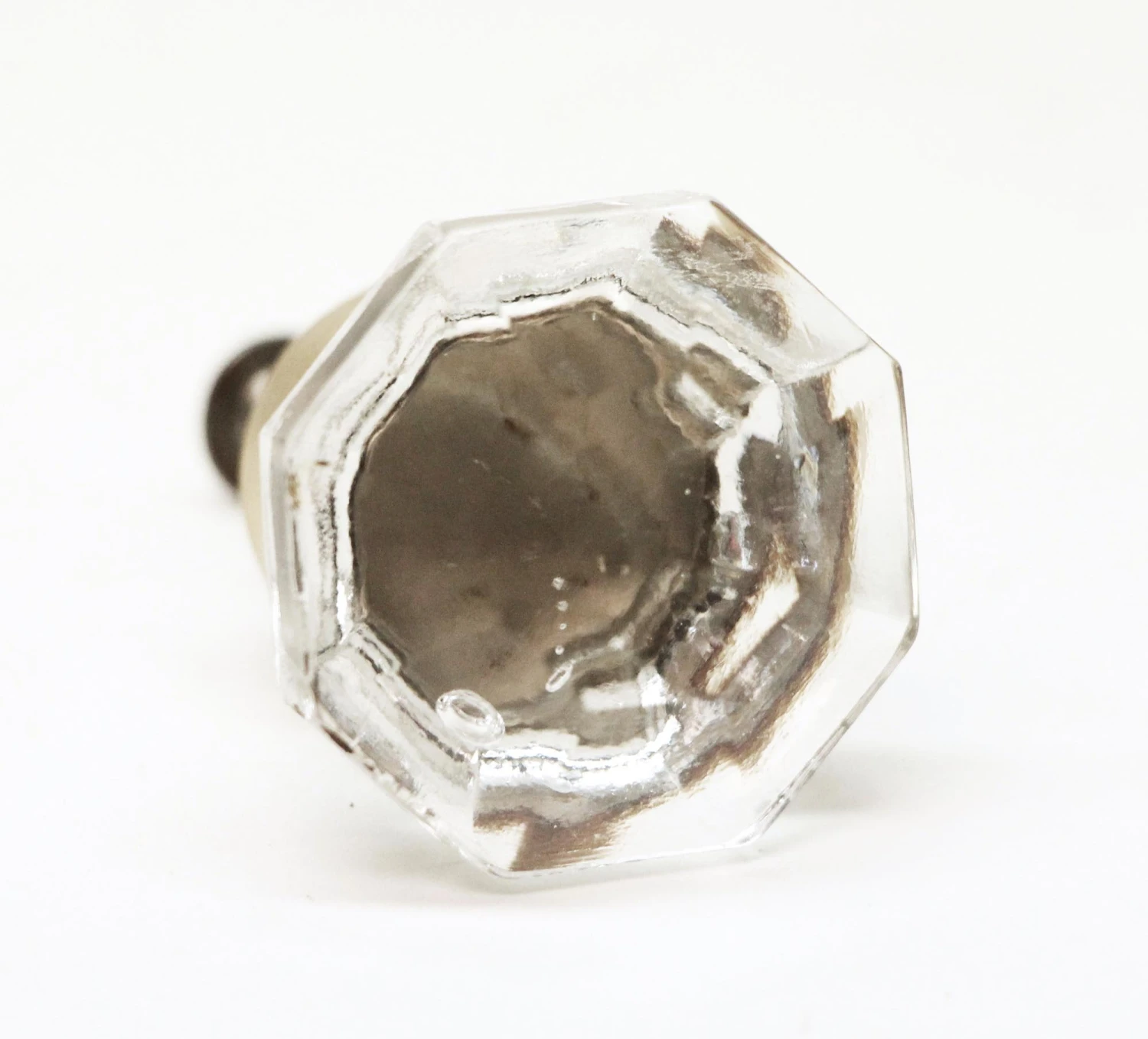 Vintage Faceted Glass 1.25 In. Drawer Cabinet Knob 4 Vintage Faceted Glass 1.25 In. Drawer Cabinet Knob - Image 2