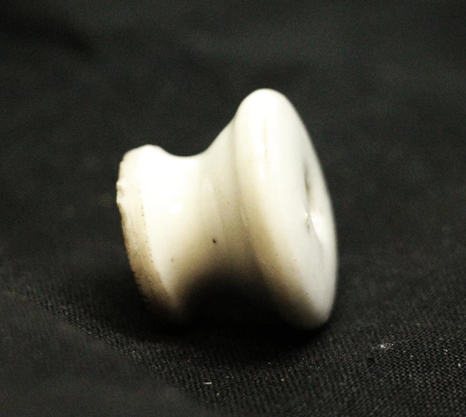 Vintage White Round Ceramic 1.125 In. Drawer Knobs 4 Vintage White Round Ceramic 1.125 In. Drawer Knobs - Image 2