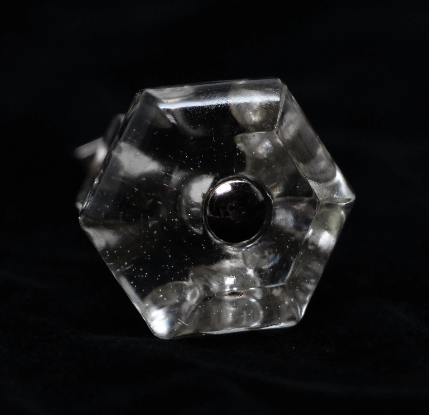 Vintage Clear Glass 1.5 In. Cabinet Drawer Knob 4 Vintage Clear Glass 1.5 In. Cabinet Drawer Knob - Image 2