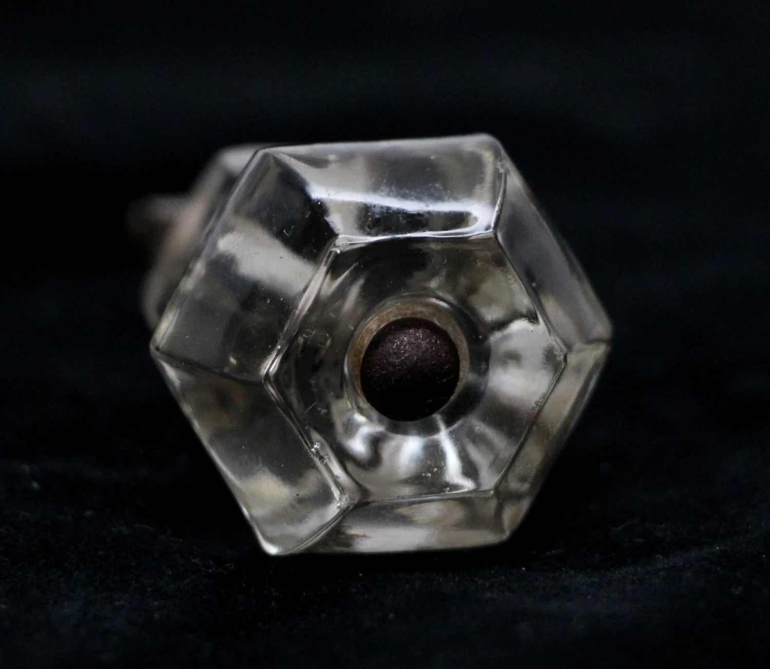 1.25 In. Vintage Clear Glass Hexagon Cabinet Knob 4 1.25 In. Vintage Clear Glass Hexagon Cabinet Knob - Image 2