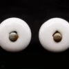 Pair Of Vintage 1.25 In. Round White Ceramic Cabinet Knobs 1 Pair Of Vintage 1.25 In. Round White Ceramic Cabinet Knobs -OGT Sale Store cabinet furniture knobs pair of vintage 125 in round white ceramic cabinet knobs q285315