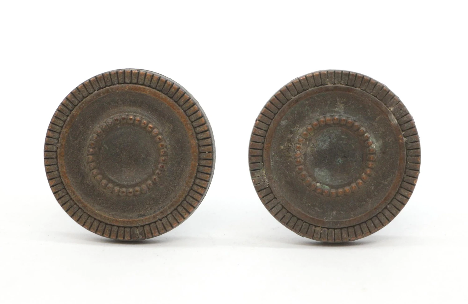 Pair Of Vintage 1.375 In. Concentric Brass Cabinet Drawer Knobs 3 Pair Of Vintage 1.375 In. Concentric Brass Cabinet Drawer Knobs
