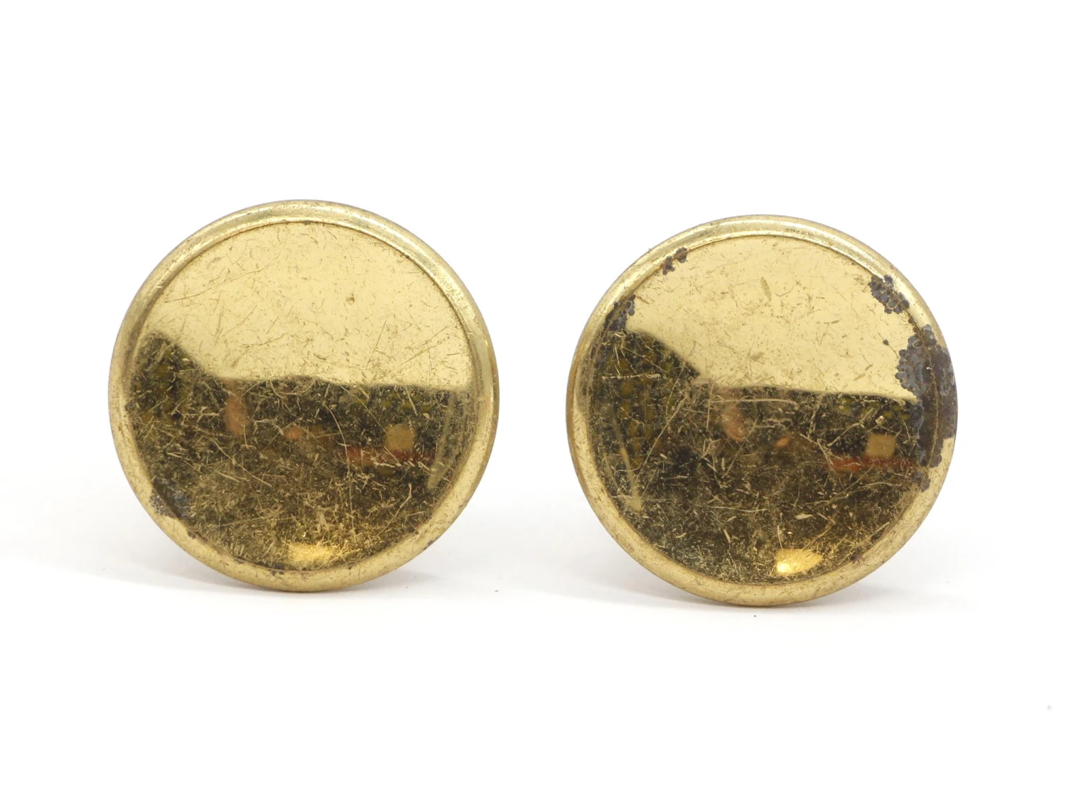 Pair Of Vintage 1.5 In. Polished Brass Cabinet Drawer Knobs 3 Pair Of Vintage 1.5 In. Polished Brass Cabinet Drawer Knobs