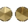 Pair Of Vintage 2.25 In. Hexagon Scalloped Brass Cabinet Drawer Knobs