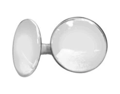 Pair Of Vintage 3.5 In. Chrome Plated Round Drawer Cabinet Knobs