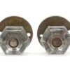 Pair Of Vintage Hexagon Clear Glass Cabinet Catch Knobs -OGT Sale Store cabinet furniture knobs pair of vintage hexagon clear glass cabinet catch knobs q287054