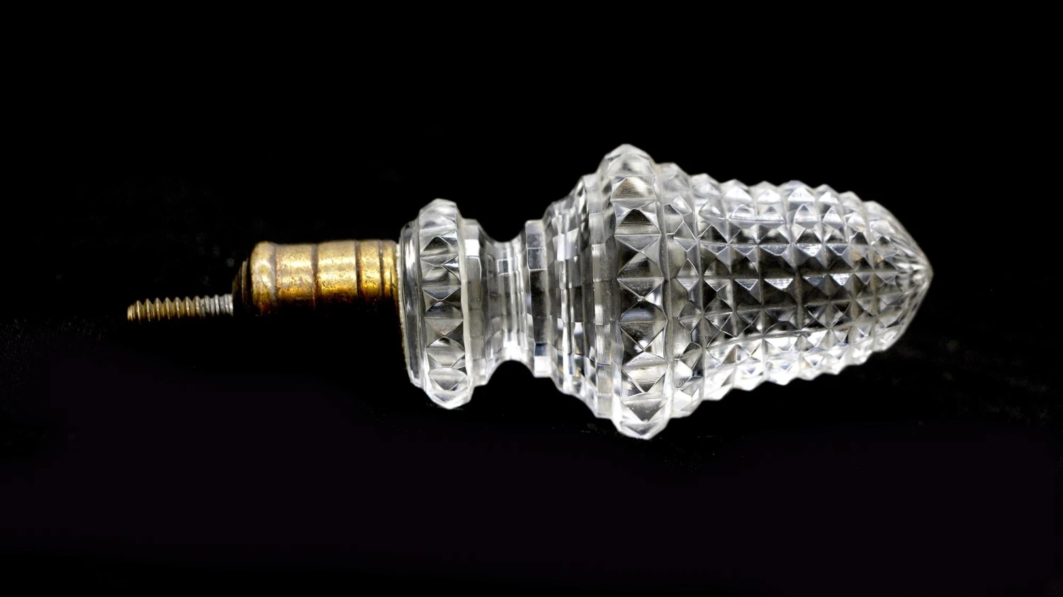 Vintage Faceted Glass 3 In. Cabinet Drawer Knob 4 Vintage Faceted Glass 3 In. Cabinet Drawer Knob - Image 2