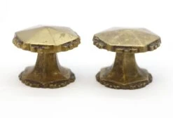 Pair Of Vintage 1.25 In. Hexagon Scalloped Brass Cabinet Drawer Knobs 8 Pair Of Vintage 1.25 In. Hexagon Scalloped Brass Cabinet Drawer Knobs -OGT Sale Store cabinet furniture knobs q284464