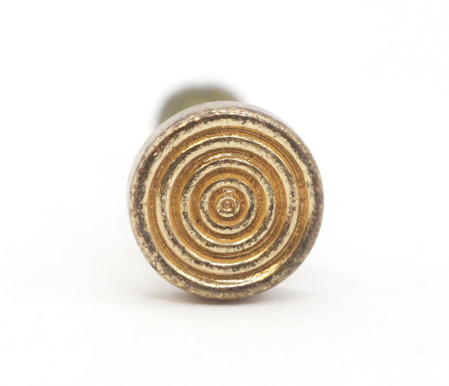 Vintage 0.625 In. Brass Concentric Cabinet Drawer Knob 4 Vintage 0.625 In. Brass Concentric Cabinet Drawer Knob - Image 2
