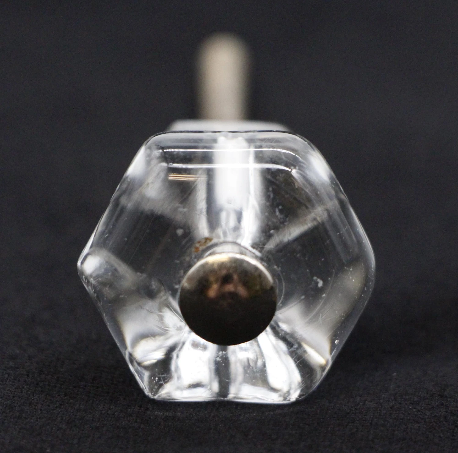 Vintage 1 In. Hexagon Clear Glass Drawer Cabinet Knob 4 Vintage 1 In. Hexagon Clear Glass Drawer Cabinet Knob - Image 2