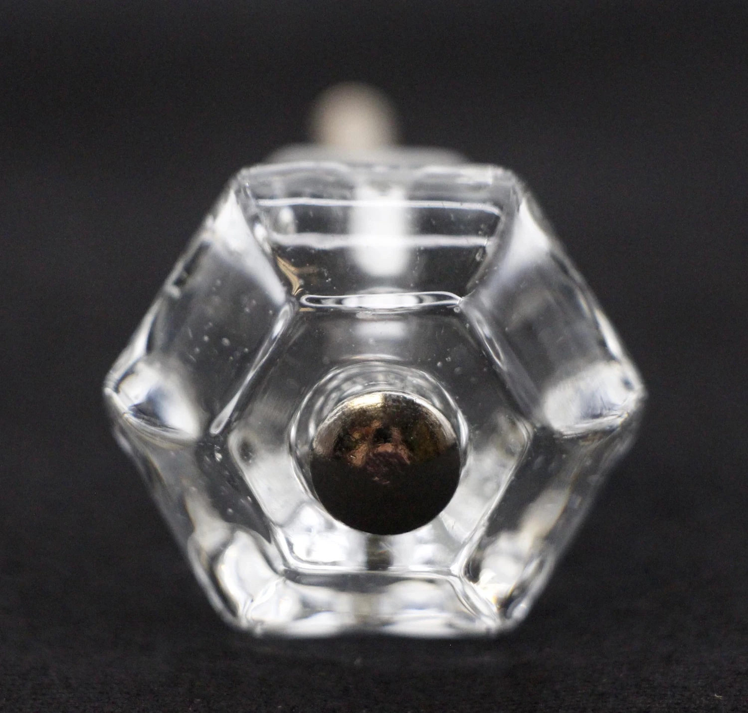Vintage 1.25 In. Clear Glass Hexagon Drawer Cabinet Knob 4 Vintage 1.25 In. Clear Glass Hexagon Drawer Cabinet Knob - Image 2