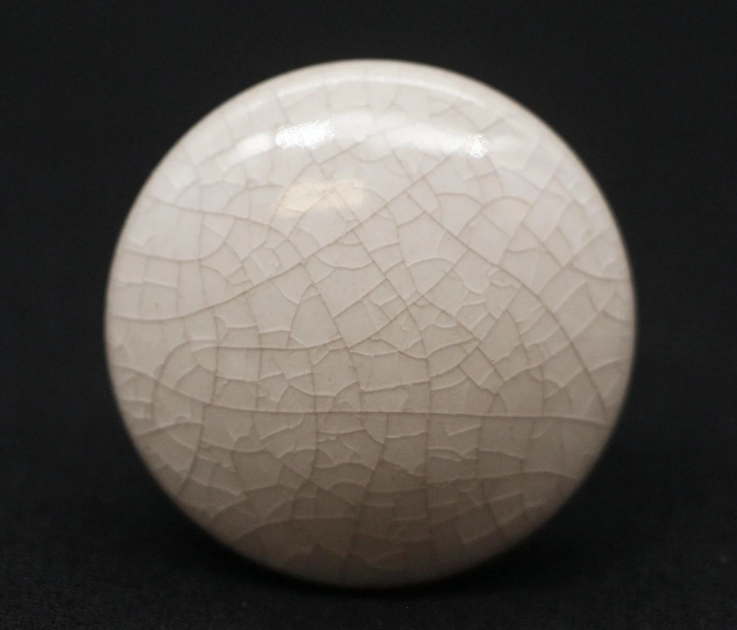 Set Of 1.25 In. Crackled Off White Ceramic Cabinet Drawer Knobs 4 Set Of 1.25 In. Crackled Off White Ceramic Cabinet Drawer Knobs - Image 2