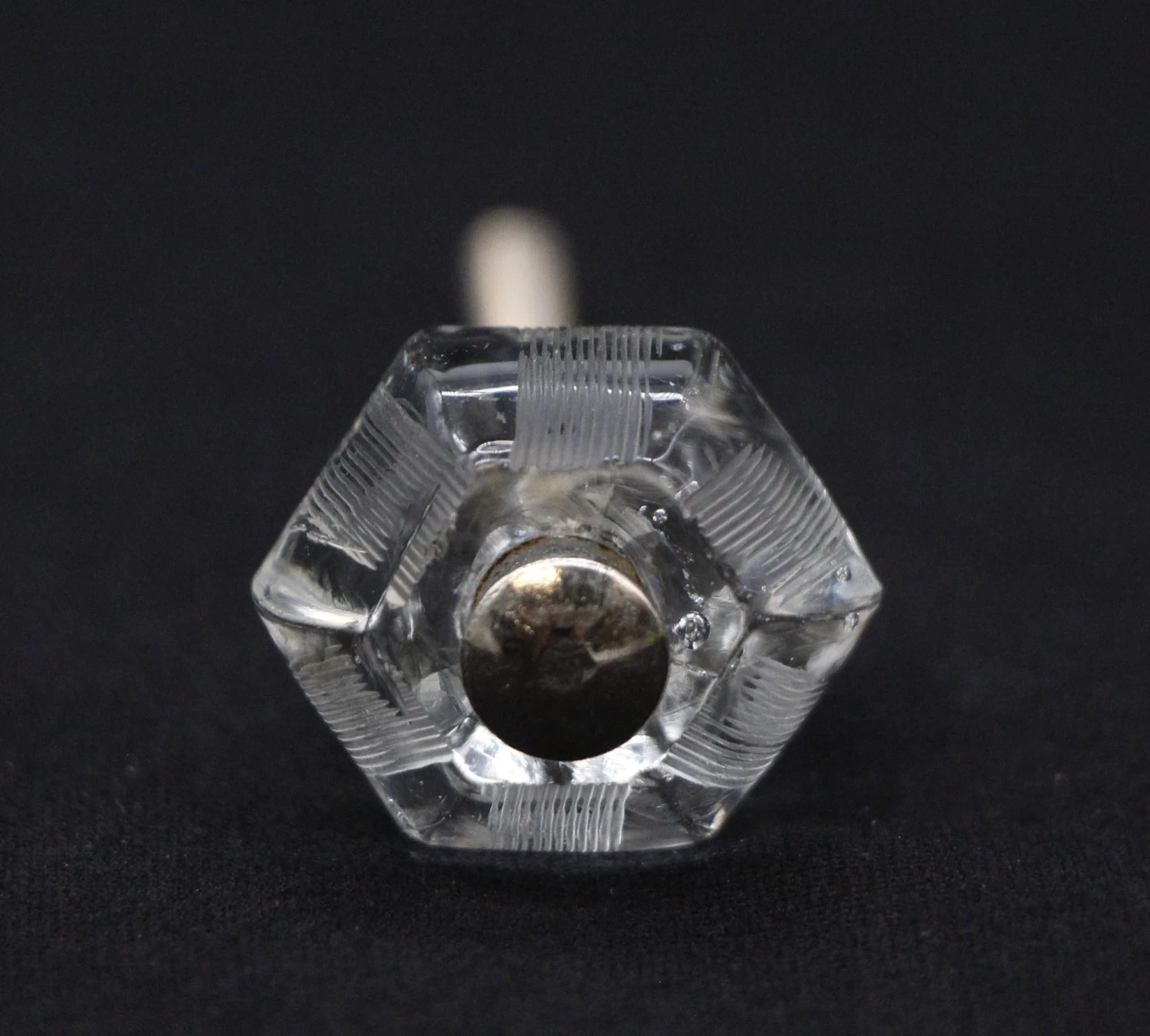 Vintage 0.875 In. Hexagon Clear Glass Cabinet Drawer Knob 4 Vintage 0.875 In. Hexagon Clear Glass Cabinet Drawer Knob - Image 2
