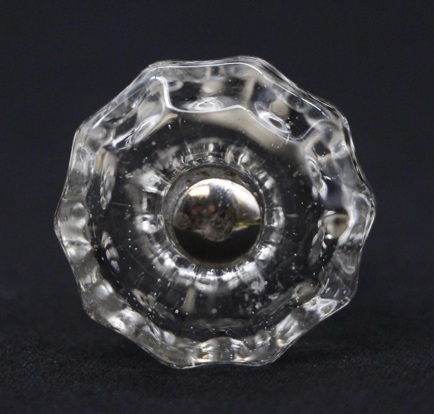 Vintage 1.125 In. Clear Fluted Glass Cabinet Drawer Knob 4 Vintage 1.125 In. Clear Fluted Glass Cabinet Drawer Knob - Image 2
