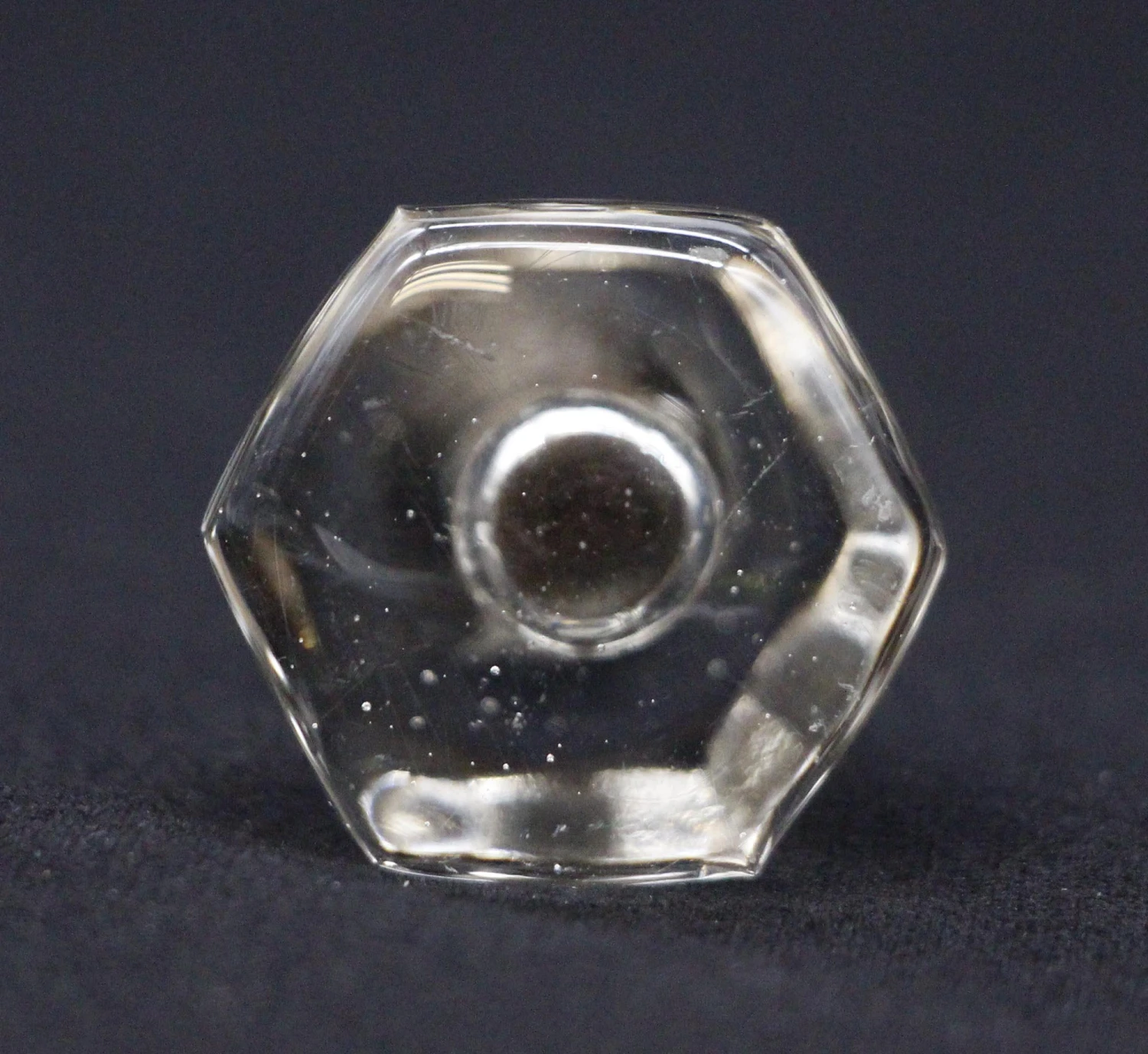 Vintage Hexagon 1 In. Clear Glass Cabinet Drawer Knob 4 Vintage Hexagon 1 In. Clear Glass Cabinet Drawer Knob - Image 2