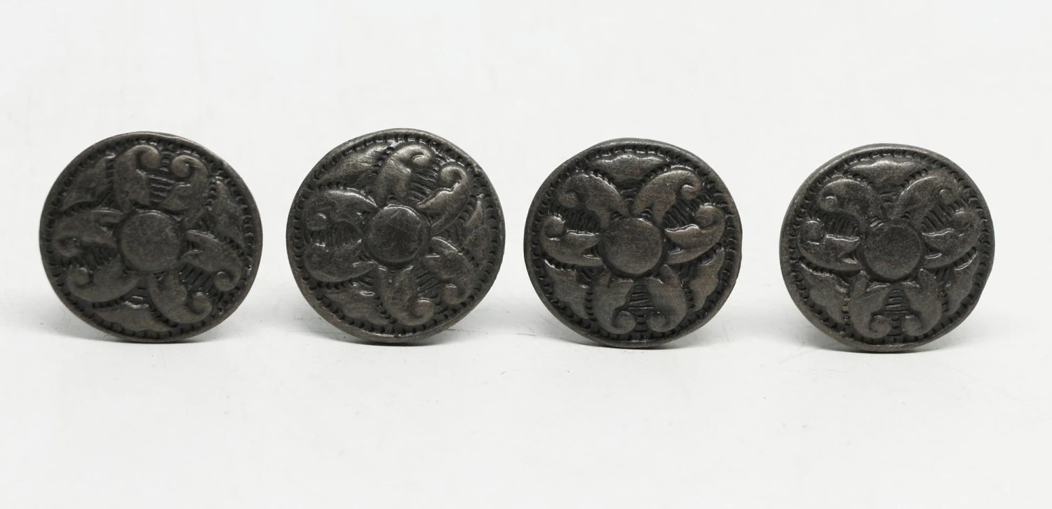 Quality Repro Round Black Floral 1.25 In. Drawer Cabinet Knob 3 Quality Repro Round Black Floral 1.25 In. Drawer Cabinet Knob