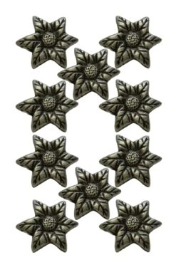 Set Of 10 New Pewter Finish Floral Drawer Cabinet Knobs