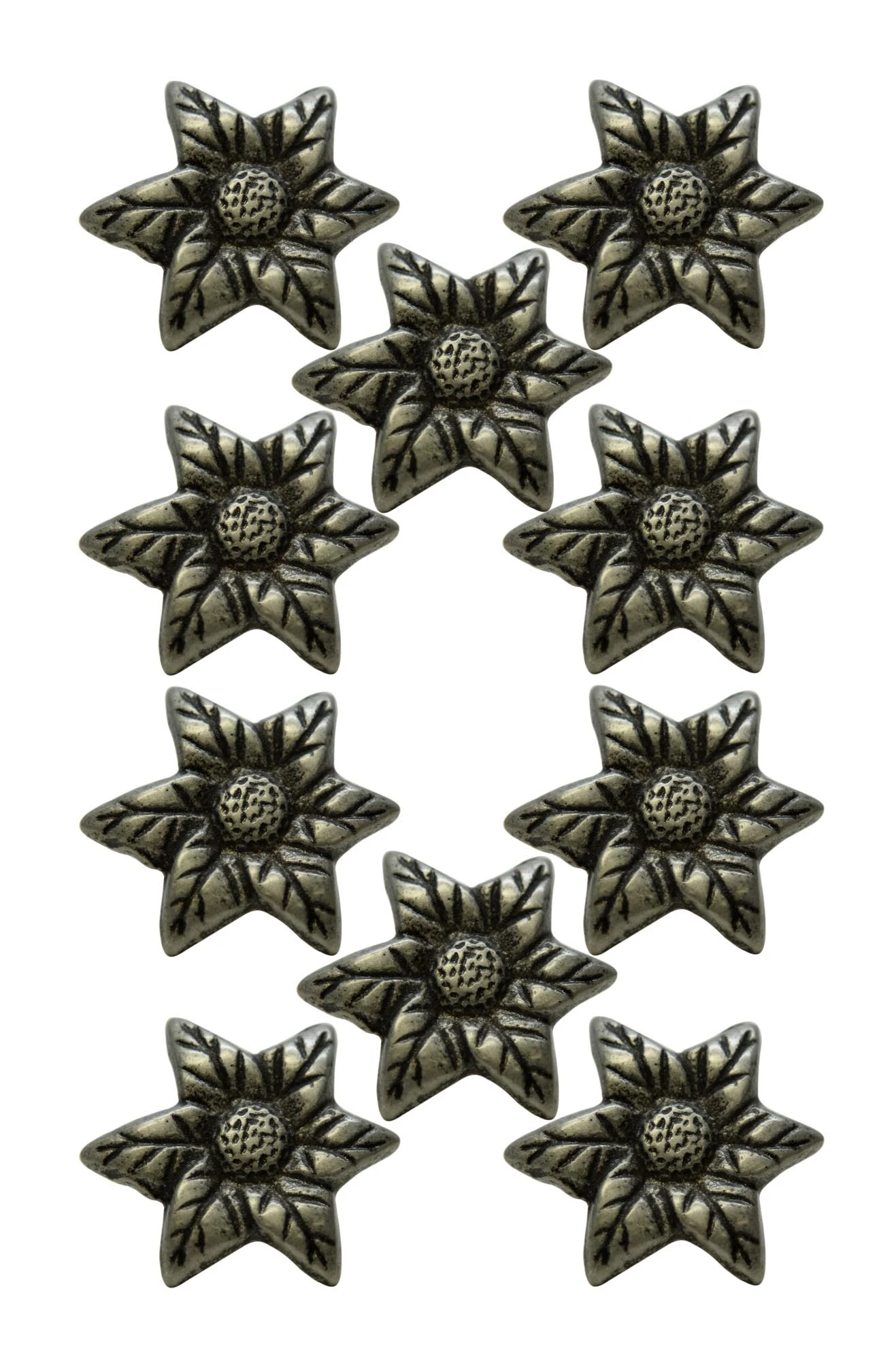 Set Of 10 New Pewter Finish Floral Drawer Cabinet Knobs 3 Set Of 10 New Pewter Finish Floral Drawer Cabinet Knobs