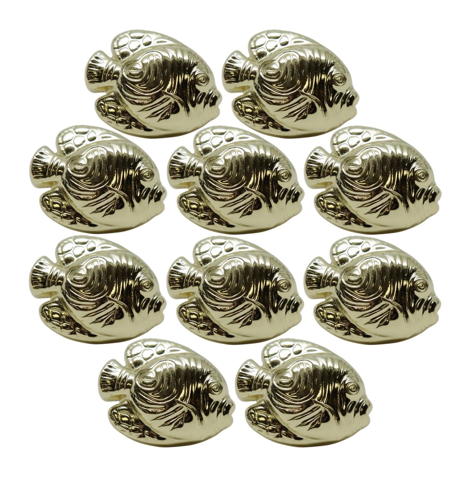 Set Of 10 Polished Brass Fish Shaped Drawer Cabinet Knobs 3 Set Of 10 Polished Brass Fish Shaped Drawer Cabinet Knobs