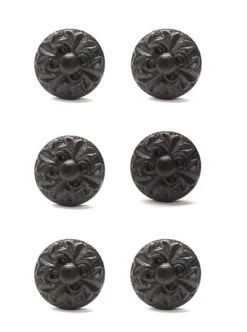 Set Of 6 Newly Made 4 Fold Cast Iron Cabinet Or Drawer Pulls